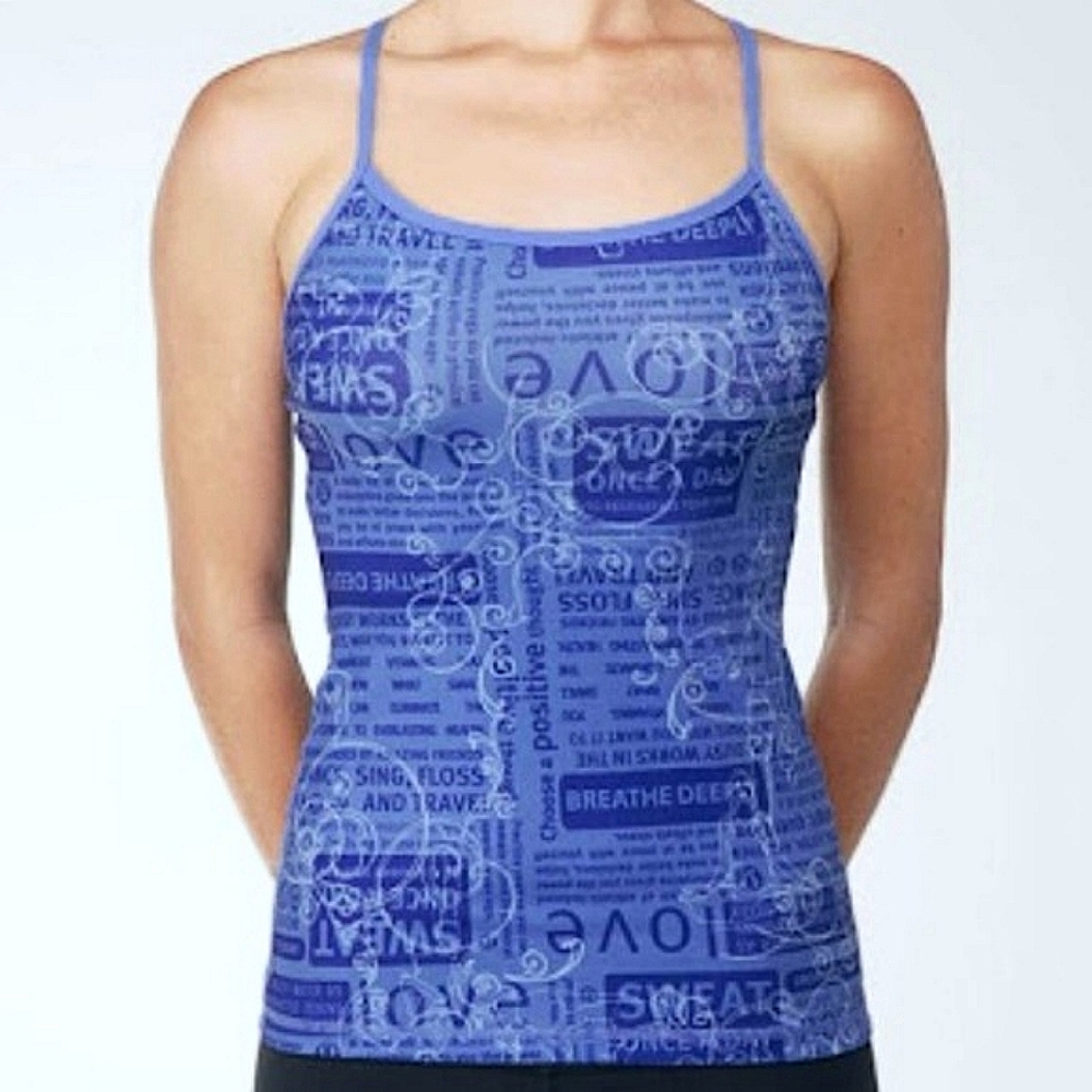 HTF RARE Lululemon Blue Swirl Manifesto Power Y Tank